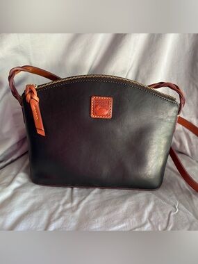 Dooney & Bourke Penny Black & Brown Leather Crossbody